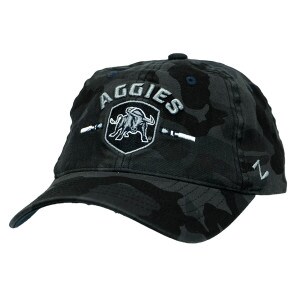 Camo Aggie Bull Badge Aggies Adjustable Cap Hat